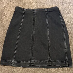 Free People Blueish Grey Denim Pencil Skirt